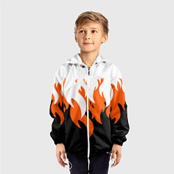 Ветровка с капюшоном детская Оранжевый Огонь, цвет: 3D-белый — фото 2