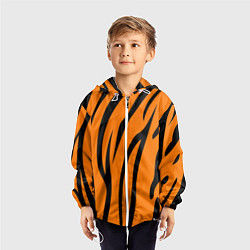 Ветровка с капюшоном детская Текстура тиграtiger, цвет: 3D-белый — фото 2