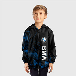Ветровка с капюшоном детская BMW, БМВ ГЕОМЕТРИЯ ПОЛОСЫ, цвет: 3D-черный — фото 2