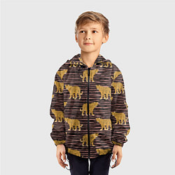 Ветровка с капюшоном детская Леопарды паттерн, цвет: 3D-черный — фото 2