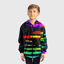 Ветровка с капюшоном детская Color fashion glitch, цвет: 3D-черный — фото 2