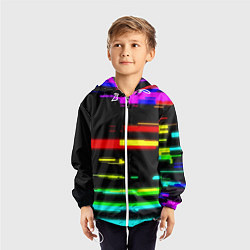 Ветровка с капюшоном детская Color fashion glitch, цвет: 3D-белый — фото 2