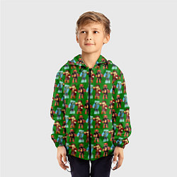 Ветровка с капюшоном детская Minecraft heros pattern, цвет: 3D-черный — фото 2