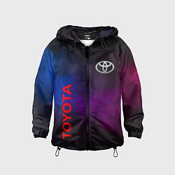 Ветровка с капюшоном детская Toyota - неоновый дым, цвет: 3D-черный