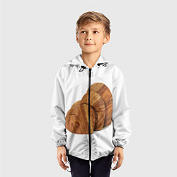 Ветровка с капюшоном детская Сердечки из дерева, цвет: 3D-черный — фото 2
