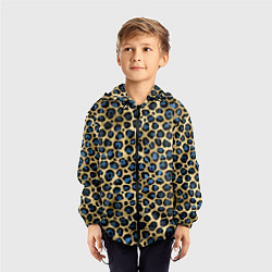 Ветровка с капюшоном детская Стиль леопарда шкура леопарда, цвет: 3D-черный — фото 2