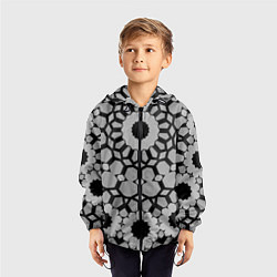 Ветровка с капюшоном детская Модный геометрический узор, цвет: 3D-черный — фото 2