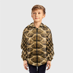 Ветровка с капюшоном детская Snake Skin Pattern, цвет: 3D-черный — фото 2