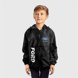 Ветровка с капюшоном детская Ford Форд Треугольники, цвет: 3D-черный — фото 2