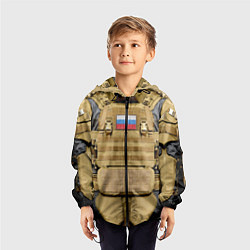 Ветровка с капюшоном детская Бронежилет- армия России, цвет: 3D-черный — фото 2