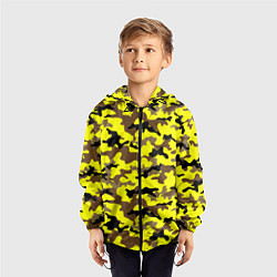 Ветровка с капюшоном детская Камуфляж Жёлто-Коричневый, цвет: 3D-черный — фото 2