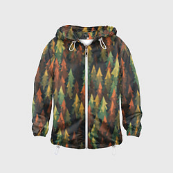 Ветровка с капюшоном детская Spruce forest, цвет: 3D-белый