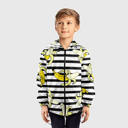 Ветровка с капюшоном детская Banana pattern Summer, цвет: 3D-черный — фото 2