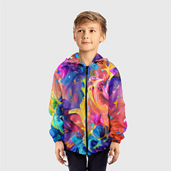 Ветровка с капюшоном детская Madness colors, цвет: 3D-черный — фото 2