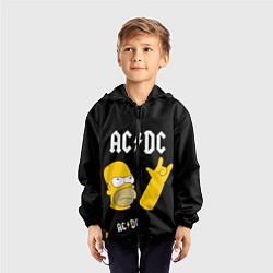 Ветровка с капюшоном детская AC DC ГОМЕР СИМПСОН SIMPSONS, цвет: 3D-черный — фото 2