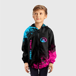 Ветровка с капюшоном детская Great Wall Neon Gradient, цвет: 3D-черный — фото 2