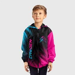 Ветровка с капюшоном детская Citroen - Neon Gradient, цвет: 3D-черный — фото 2