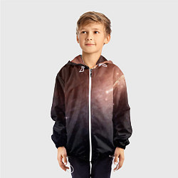 Ветровка с капюшоном детская Космос из сердца, цвет: 3D-белый — фото 2