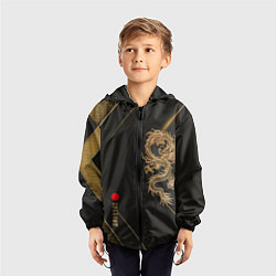 Ветровка с капюшоном детская Golden Dragon, цвет: 3D-черный — фото 2