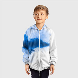 Ветровка с капюшоном детская Синее в белом, цвет: 3D-белый — фото 2