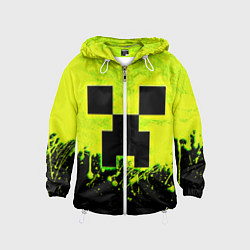 Ветровка с капюшоном детская Creeper neon, цвет: 3D-белый