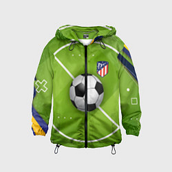 Ветровка с капюшоном детская Atletico madrid Мяч, цвет: 3D-черный