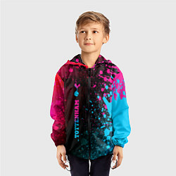 Ветровка с капюшоном детская Tottenham - neon gradient: по-вертикали, цвет: 3D-черный — фото 2
