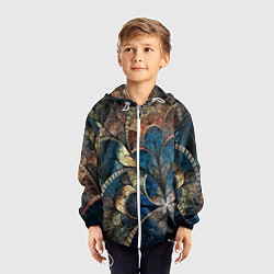 Ветровка с капюшоном детская Древний витраж, цвет: 3D-белый — фото 2