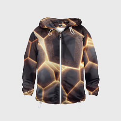 Ветровка с капюшоном детская Сотовая лава, цвет: 3D-белый