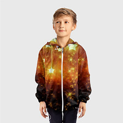 Ветровка с капюшоном детская Золотистае звёзды, цвет: 3D-белый — фото 2