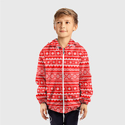 Ветровка с капюшоном детская Jacquard pattern, цвет: 3D-белый — фото 2