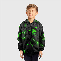 Ветровка с капюшоном детская Razer green neon, цвет: 3D-черный — фото 2