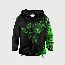 Ветровка с капюшоном детская Razer брызги, цвет: 3D-черный