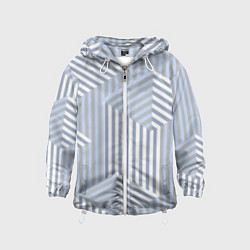 Ветровка с капюшоном детская Строгий геометрический узор, цвет: 3D-белый