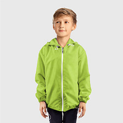 Ветровка с капюшоном детская Текстурированный ярко зеленый салатовый, цвет: 3D-белый — фото 2