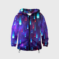 Ветровка с капюшоном детская Neon rain, цвет: 3D-черный