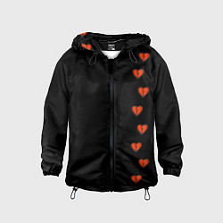 Ветровка с капюшоном детская Дорожка разбитых сердец - темный, цвет: 3D-черный