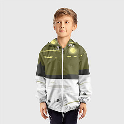 Ветровка с капюшоном детская Зимняя рыбалка, цвет: 3D-белый — фото 2