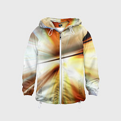 Ветровка с капюшоном детская Абстрактные светлые лучи из тени, цвет: 3D-белый