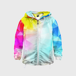 Ветровка с капюшоном детская Gradient colors geometry, цвет: 3D-белый