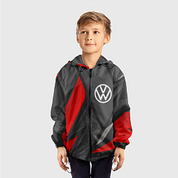 Ветровка с капюшоном детская Volkswagen sports racing, цвет: 3D-черный — фото 2
