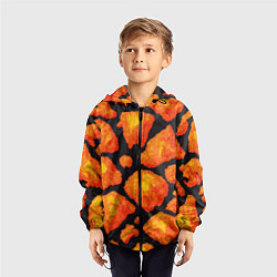 Ветровка с капюшоном детская Обжигающая лава, цвет: 3D-черный — фото 2