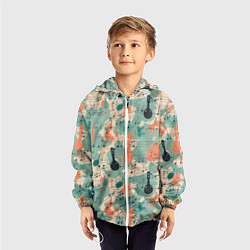 Ветровка с капюшоном детская Музыкальная фантазия, бесшовный узор, цвет: 3D-белый — фото 2