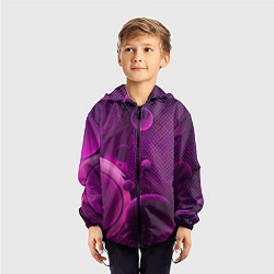 Ветровка с капюшоном детская Фиолетовые шары, цвет: 3D-черный — фото 2