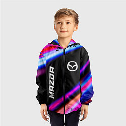 Ветровка с капюшоном детская Mazda speed lights, цвет: 3D-черный — фото 2