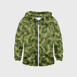 Ветровка с капюшоном детская Лоси - камуфляж, цвет: 3D-белый