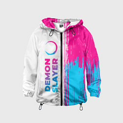 Детская ветровка Demon Slayer neon gradient style: по-вертикали