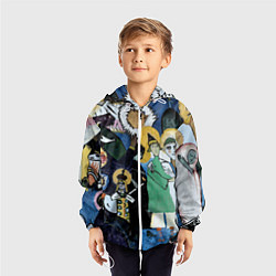 Ветровка с капюшоном детская Кандинский картина символы святые, цвет: 3D-белый — фото 2