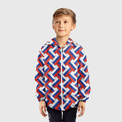 Ветровка с капюшоном детская Россия - плетёнка, цвет: 3D-белый — фото 2