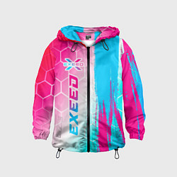 Ветровка с капюшоном детская Exeed neon gradient style: по-вертикали, цвет: 3D-черный